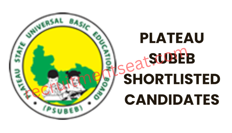 Plateau SUBEB (PSUBEB) Shortlisted Candidates 2025/2026