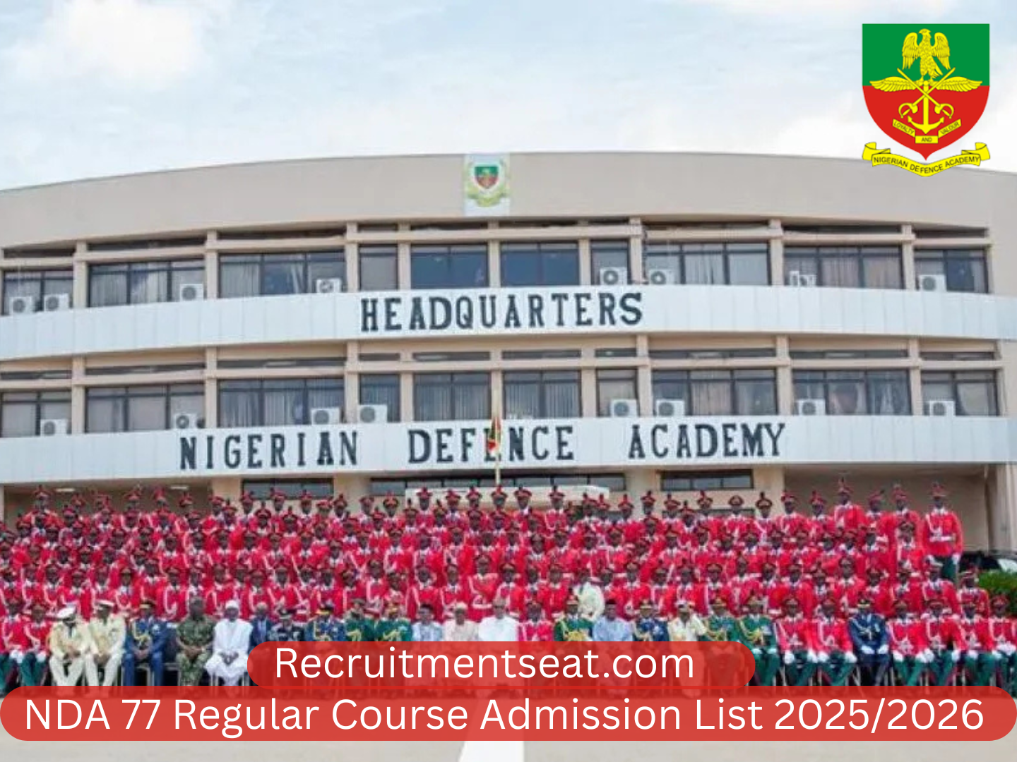 NDA 77 Regular Course Admission List 2025/2026